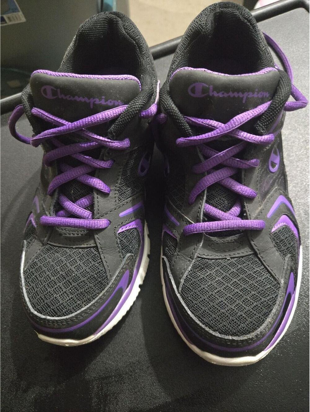 Champion Women's Black and Purple Athletic Sneakers Size 6